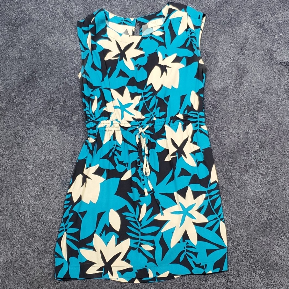 Sleeveless drawstring waist sun dress